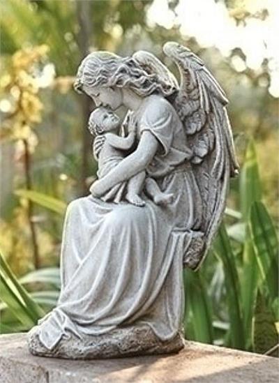 Guardian Angel Holding Baby in Arms 