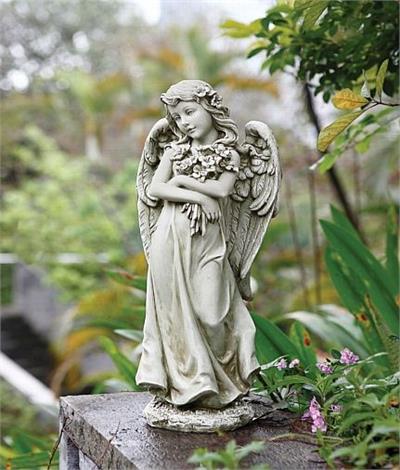 Angel Holding Flowers Statue