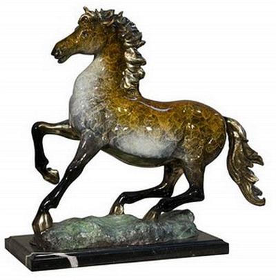 Prancing Horse on Marble Base