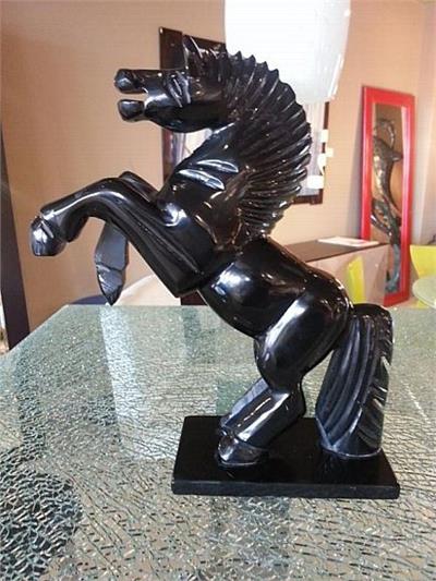 Onyx Horse Statue in Black Finish