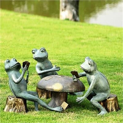 Card Cheat Frogs Garden Sculpture Set