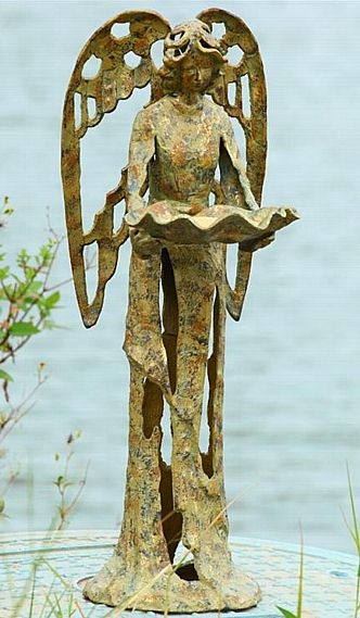 Garden Angel Bird Feeder Sculpture