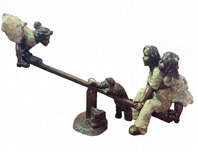 Seesaw Children Sculpture