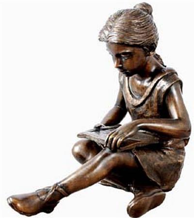 Bronze Reading Girl with Book