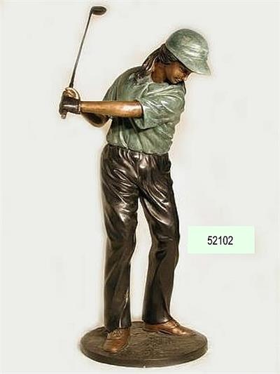 Bronze Life Size Female Golfer