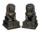 Set of Large Bronze Foo Lion Sculptures