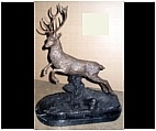 Leaping Male Deer - Bronze