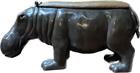 Standing Hippopotamus Bronze Bench