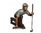 Large Kneeling Golfer Sculpture