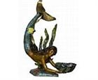 Large Bronze Mermaid with Shell Statue Colored