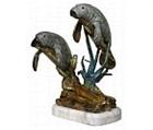 Beautiful Manatees - Handpainted Sculpture