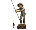 Joyous Fishing Boy Sculpture