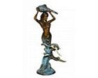 Mermaid Holding Conch Fountain Sculpture