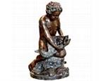 Bronze Boy with Fish Fountain Sculpture