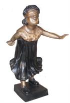 Blindfold Bronze Girl Statue