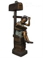 Nancy Bronze Girl Mailbox Statue