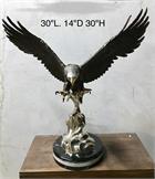 Beautiful Eagle with Wings Outstretched Bronze Statue