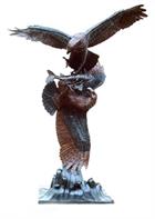 Eagles Battle Over Fish Bronze Sculpture