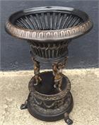 Bronze Cherub Basket Planter with Garland Designs