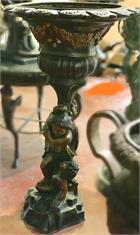 Bronze Cherub Garden Planter with Grape Designs