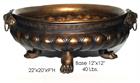 Bronze Bowl Planter with Lion Head Designs