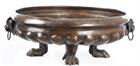 Bronze Lion Head Bowl Planter with Clawed Feet