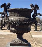 Bronze Grand Estate Medina Urn with Cherub Designs