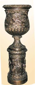 Roman Estate Bronze Urn with Female Designs