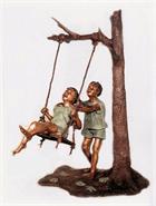 Brotherly Love Children Bronze Statue