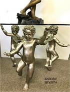 Large Trio of Cherub Dancing Bronze Table Base Sculpture