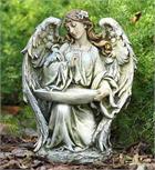 Graceful Angel with Bird Sculpture