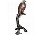 Watchful Eagle on a Branch Bronze Sculpture