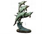 4 Diving Dolphins Sculpture