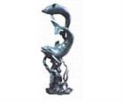 Large 2 Dolphin Fountain Statue