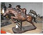 Jockey Riding Horse Sculpture - Large