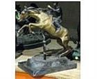 Jockey Riding Horse Sculpture - Small