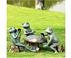 Card Cheat Frogs Garden Sculpture Set