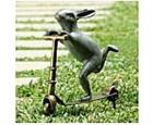 Scooter Bunny Garden Sculpture