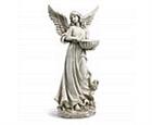 Demure Angel Holding Bowl Feeder Statue