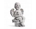 Sitting Cherub with Rabbit Sculpture