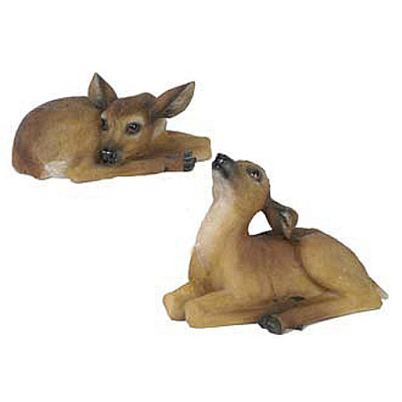 Deer Fawn Figurines Set, baby deer statues