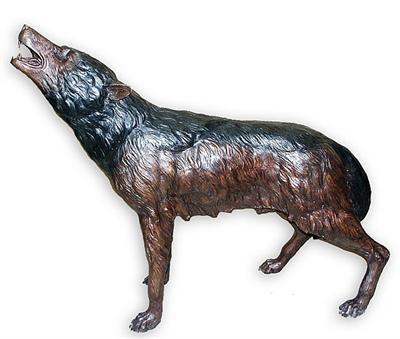 Frightened Wolf Sculpture