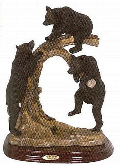 Bears on a Branch Sculpture