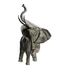 Playful Elephant Sculpture Trunk Upturned