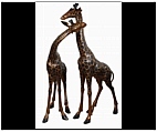 Set of Large Bronze Giraffe Sculptures