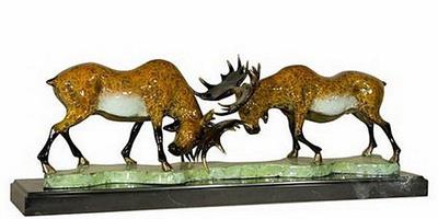 Fighting Moose Sculpture