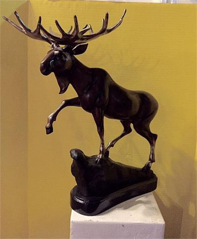 Moose Sculpture on a Base