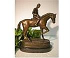 Bronze Man on Horse Sculpture