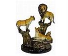 Family of Lions in Patina Finish