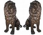 Grand Sitting Lion Sculptures